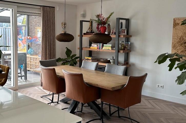 6 Hofstede Raanhuis Cannes Eetkamerstoel - ZGAN, Huis en Inrichting, Stoelen, Zo goed als nieuw, Vijf, Zes of meer stoelen, Leer