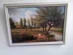 Olieverf schilderij H.van Elshout 60x90, ophalen, Antiek en Kunst, Kunst | Schilderijen | Klassiek, Ophalen