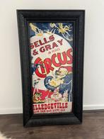 Prachtige Oude Circus Poster In Diepte Lijst Met Glasplaat, Ophalen of Verzenden, Zo goed als nieuw