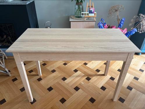 Prachtige nieuw gemaakte (side) tafel  van eikenhout, Huis en Inrichting, Tafels | Statafels, Zo goed als nieuw, Ophalen