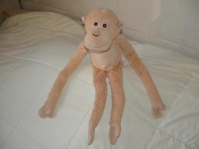 MOOIE AAP SLUNGELAAP PLUCHE LANGHARIG ECRU MET VELOURS, Kinderen en Baby's, Speelgoed | Knuffels en Pluche, Nieuw, Overige typen