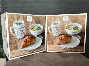 2x Riviera Maison Breakfast Is Served Mug, Bowl, Plate beschikbaar voor biedingen