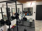 Complete Homegym – Tunturi Squat Rack + Bank + Halterset, Ophalen, Zo goed als nieuw, Benen, Overige typen