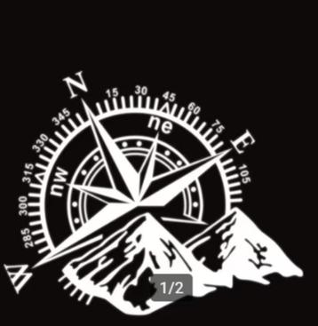 STICKER KOMPAS VINYL WIT 34 X 48 CM beschikbaar voor biedingen