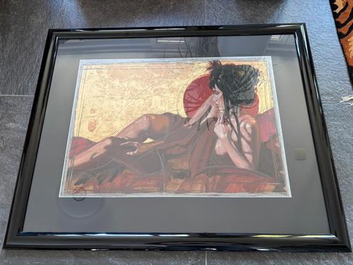 Zeefdruk "Oriental Lady" Nico Vrielink gesigneerd en genumme, Antiek en Kunst, Kunst | Litho's en Zeefdrukken, Ophalen