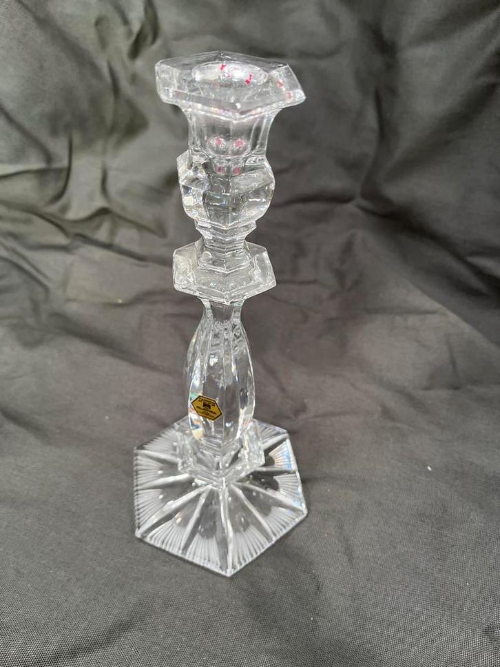 Glazen Kandelaar - Elegant Design, Antiek en Kunst, Antiek | Kandelaars, Glas, Ophalen of Verzenden