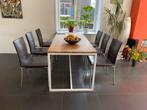 Bert Plantagie eettafel stoelen, Huis en Inrichting, Ophalen, Gebruikt, Bruin, Leer