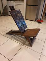 Houten fauteuil handgemaakt houtsnijwerk Burkina Faso, Ophalen of Verzenden, Zo goed als nieuw, Hout