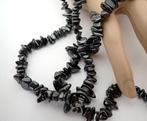 Lange ketting van Hematiet, Sieraden, Tassen en Uiterlijk, Kettingen, Verzenden, Zo goed als nieuw, Grijs, Steen of Mineraal