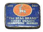 blik gramophone needle tin Stag hert grammofoon naalden tin, Verzenden, Gebruikt, Overige, Overige merken