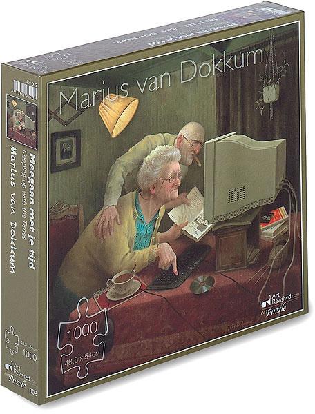 Art Revisited Marius van Dokkum - Meegaan met je Tijd - 1000, Hobby en Vrije tijd, Denksport en Puzzels, Nieuw, Legpuzzel, 500 t/m 1500 stukjes