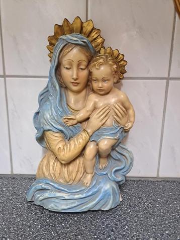 Vintage wandhanger Maria met Jezus. beschikbaar voor biedingen