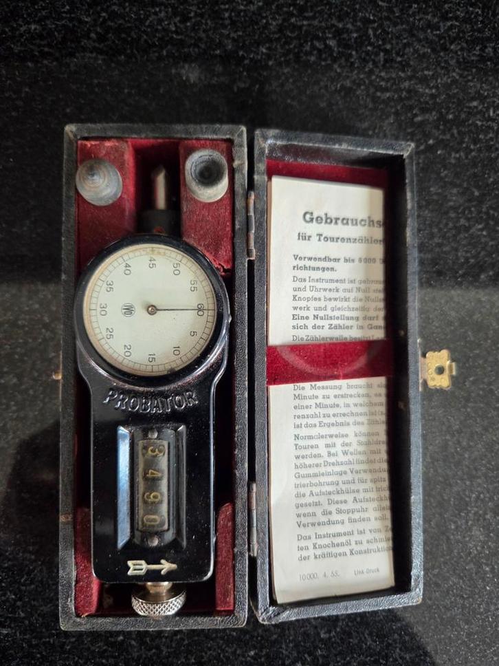 Vintage Probator Toerenteller in Originele Doos, Antiek en Kunst, Antiek | Gereedschap en Instrumenten, Ophalen of Verzenden