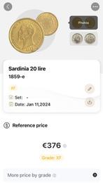 Sardinia 20 lire, 1859, Postzegels en Munten, Munten | Europa | Niet-Euromunten, Italië, Ophalen of Verzenden