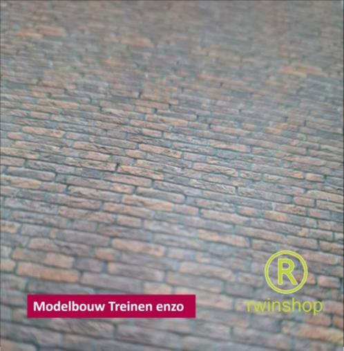 Straat Muur - roodbruin klassiek zelfklevend, Hobby en Vrije tijd, Modeltreinen | H0, Nieuw, Natuur, Gelijkstroom of Wisselstroom