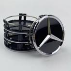 Set naafdoppen 75 mm Mercedes (4 stuks) nieuw zwart, Verzenden, Nieuw