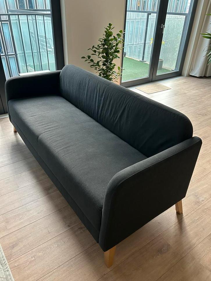 LINANÄS 3-zitsbank / 3-seat sofa (Dark Grey), Huis en Inrichting, Banken | Bankstellen, Gebruikt, Rechte bank, Driepersoons, 150 tot 200 cm