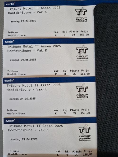 4 hoofdtribune kaarten MotoGP TT Assen zondag 29 juni €150ps, Tickets en Kaartjes, Overige Tickets en Kaartjes, Drie personen of meer
