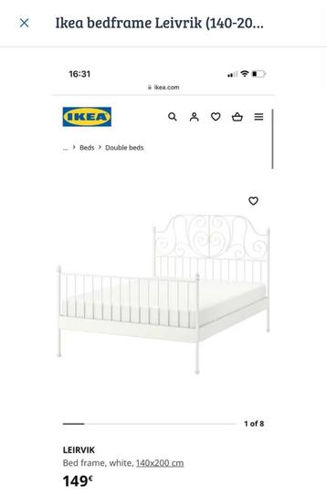 Ikea bed Leivrik (140-200 cm)