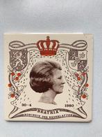 Herinneringstegel Kroning Koningin Beatrix 1980 ., Ophalen of Verzenden, Gebruikt