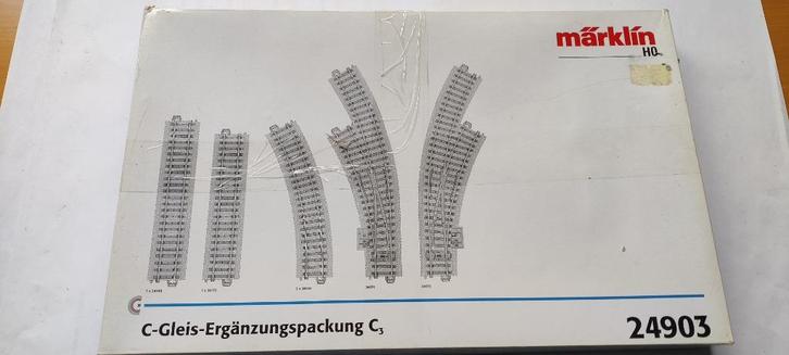 Märklin 24903 C-rail uitbreidingsset C3, Hobby en Vrije tijd, Modeltreinen | H0, Zo goed als nieuw, Rails, Wisselstroom, Märklin