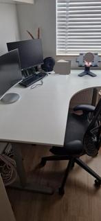 Stevig groot wit hoekbureau + uitbreiding IKEA GALANT, Ophalen, Zo goed als nieuw, Bureau