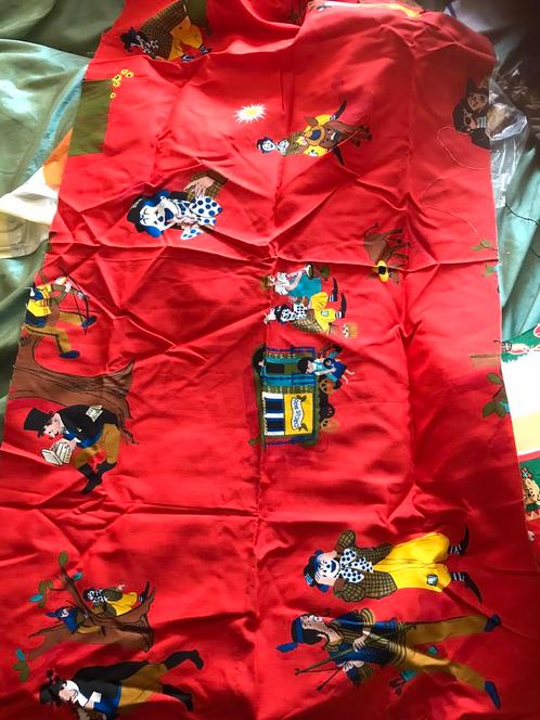 Stof met clowns 60 bij 100 cm, Hobby en Vrije tijd, Stoffen en Lappen, Zo goed als nieuw, Katoen, 120 cm of meer, 30 tot 200 cm