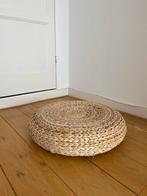 Riete poef, Huis en Inrichting, Woonaccessoires | Dienbladen, Ophalen, Zo goed als nieuw, Rond, Hout