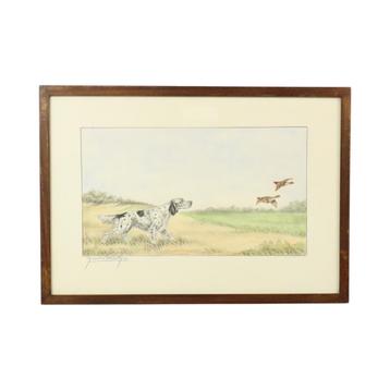 Maurice Brailly Franse Spaniël Hond Vogels Vintage Grafiek  beschikbaar voor biedingen