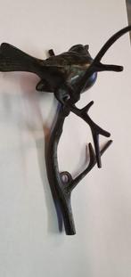 bronzen muurdecoratie / TAK met 1 VOGEL / GROEN, Huis en tuin decoratie Marie, Nieuw, Info@huisentuindecoratiemarie.nl, Peize
