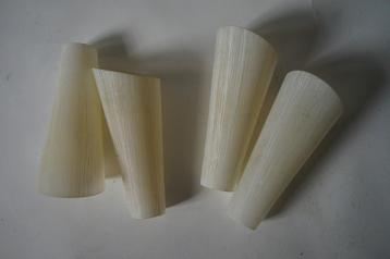 4x vintage lampenkap glas streep wit creme slank. beschikbaar voor biedingen