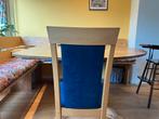 Blauwe Stoel met Houten Frame, Huis en Inrichting, Stoelen, Ophalen, Twee, Blauw, Zo goed als nieuw