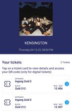 2 zit kaarten Kensington 4 december, Tickets en Kaartjes, Concerten | Pop, Twee personen, December