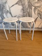 2 witte metalen kruljes Leen Bakker, Ophalen of Verzenden, Gebruikt, IJzer