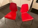 2x Ikea Vilmar Rode Eettafel Stoelen 10 euro per stuk, Ophalen, Gebruikt, Eén, Rood