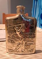 Verzilverde heupfles, reliëf, golfspeler, Antiek en Kunst, Ophalen of Verzenden