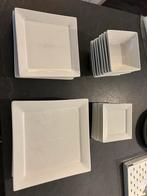 Wit vierkant Porseleinen Servies - set, Huis en Inrichting, Keuken | Servies, Ophalen, Gebruikt, Effen, Porselein