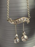 Prachtige 14 k gouden antieke ketting met roosdiamanten, Ophalen of Verzenden, Goud, Ketting