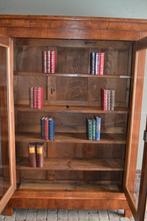 Prachtige strakke antieke kersen houten boekenkast, vitrine., Verzenden