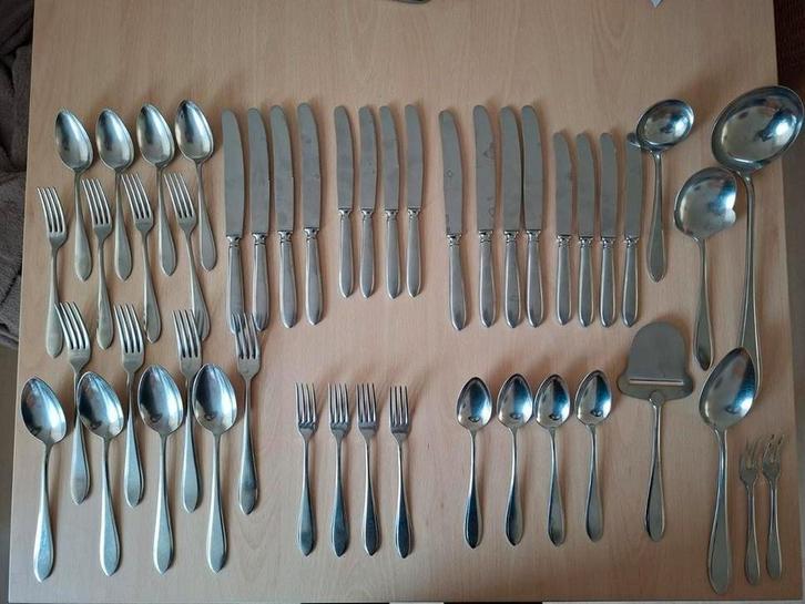 Gero Zilmeta Puntfilet 57-delige Bestekset, Antiek en Kunst, Antiek | Bestek, Ophalen of Verzenden