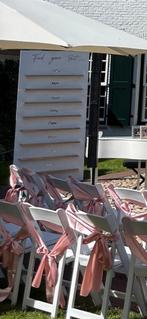 Trouwbord Seatingplan Champagnewall Wit met Chroomgoud, Ophalen
