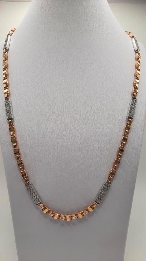 gouden platte koningsketting 14kt, Sieraden, Tassen en Uiterlijk, Kettingen, Nieuw, Goud, Goud, Ophalen of Verzenden