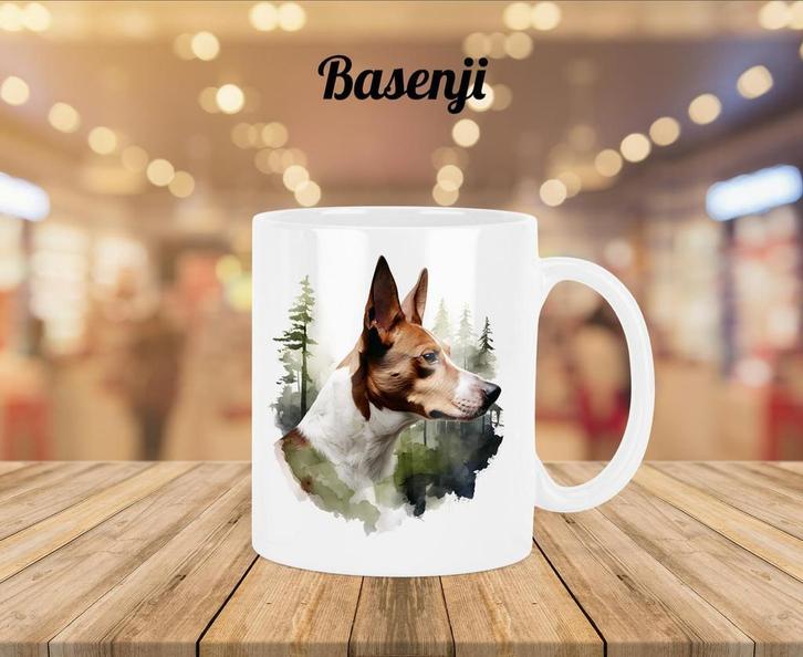 Basenji Profiel mok, Huis en Inrichting, Keuken | Servies, Nieuw, Kop(pen) en/of Schotel(s), Overige stijlen, Verzenden