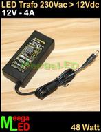 LED Trafo Voeding Adapter Driver - 230V > 12V - 4A = 48W - S, Ophalen of Verzenden, Nieuw, LEDtrafo