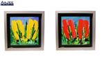 2 x Ad van Hassel - Acryl op paneel - Popart - Tulpen - SET, Antiek en Kunst, Ophalen of Verzenden
