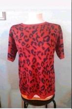 Geisha rood tijgerprint t-shirt, Kleding | Dames, T-shirts, Maat 38/40 (M), Ophalen of Verzenden, Zo goed als nieuw, Korte mouw