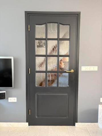 Binnendeur met Glas-in-Lood Look – Donkergrijs beschikbaar voor biedingen
