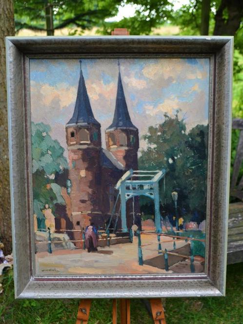 Joop Kropff Delfts Oostpoortje 1931, Antiek en Kunst, Kunst | Schilderijen | Klassiek, Ophalen of Verzenden