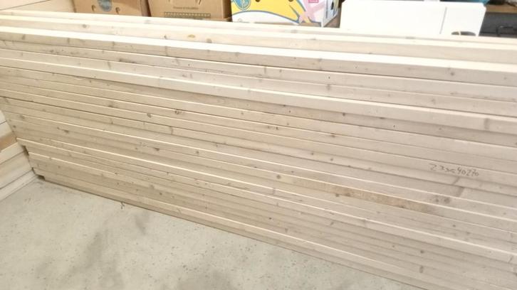 Vurenhouten 2x3tjes - 44x69 mm - geschaafd - 255/265 cm lang, Doe-het-zelf en Verbouw, Hout en Planken, Zo goed als nieuw, Balk