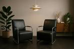 (2) Kunstlederen Lounge Fauteuil – Zwart, Ophalen, -, -, 75 tot 100 cm